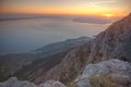 Sunset view from Biokovo mountains, Dalmatian coast, Croatia Royalty Free Stock Photo