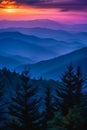 Sunset View of the Blue Ridge Mountains