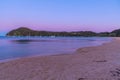 Sunset view of boats mooring at Torrent bay at Abel Tasman national park in New Zealand Royalty Free Stock Photo