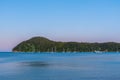 Sunset view of boats mooring at Torrent bay at Abel Tasman national park in New Zealand Royalty Free Stock Photo