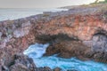 Sunset view of Boca do Inferno cave near Cascais, Portugal Royalty Free Stock Photo