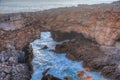 Sunset view of Boca do Inferno cave near Cascais, Portugal Royalty Free Stock Photo