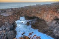 Sunset view of Boca do Inferno cave near Cascais, Portugal Royalty Free Stock Photo