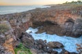 Sunset view of Boca do Inferno cave near Cascais, Portugal Royalty Free Stock Photo