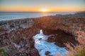 Sunset view of Boca do Inferno cave near Cascais, Portugal Royalty Free Stock Photo