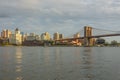 Sunset view of Brooklyn Bridge, New York Royalty Free Stock Photo