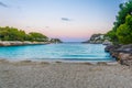 Sunset view of Cala d'or bay at Mallorca, Spain Royalty Free Stock Photo