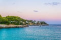 Sunset view of Cala d'or bay at Mallorca, Spain Royalty Free Stock Photo