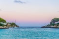 Sunset view of Cala d'or bay at Mallorca, Spain Royalty Free Stock Photo