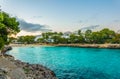 Sunset view of Cala d'or bay at Mallorca, Spain Royalty Free Stock Photo