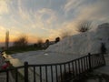 Sunset In Pamukkale With River Landscape Royalty Free Stock Photo