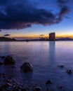 Sunset View of Castle Stalker in the Highlands of Scotland Royalty Free Stock Photo