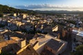 Sunset view from the castle on the town of Capdepera Majorca Royalty Free Stock Photo
