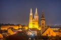 Sunset view of the cathedral of Zagreb, Croatia Royalty Free Stock Photo