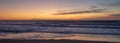 Sunset view of the Channel Islands seen from beach in Ventura California USA Royalty Free Stock Photo