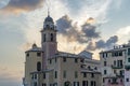 Camogli, Liguria, Italy picturesque fishermen village at sunset Royalty Free Stock Photo