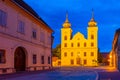 Sunset view of the Church of Saint Michael in Croatian town Osij Royalty Free Stock Photo