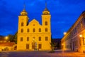 Sunset view of the Church of Saint Michael in Croatian town Osij Royalty Free Stock Photo