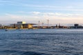 Sunset view of the Copenhagen Opera House. Denmark Modern European architecture Architecture Royalty Free Stock Photo