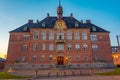 Sunset view of courthouse in Aarhus, Denmark Royalty Free Stock Photo