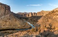 Sunset view of the Crooked River as it passes Smith Rock State Park Royalty Free Stock Photo