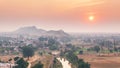 Sunset view from Dantla Hills, Khajuraho, Madhya Pradesh, India Royalty Free Stock Photo