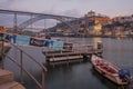 Sunset view of the Douro river, in Porto Royalty Free Stock Photo