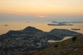 Sunset view of Dubrovnik and Dalmatian Coast Royalty Free Stock Photo