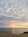 sunset view from the dune of Pyla, highest in Europe France sandy beach and the Atlantic Ocean