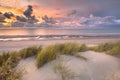 View from dune top over North Sea Royalty Free Stock Photo