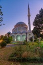 Sunset view of Ebu Bekr mosque in Shkoder, Albania