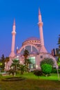 Sunset view of Ebu Bekr mosque in Shkoder, Albania