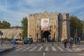 Sunset view of entrance of Fortress of city of Nis, Serbia