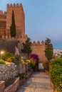 Sunset view of Entrance gate to the alcazaba of Almeria, Spain Royalty Free Stock Photo