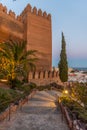 Sunset view of Entrance gate to the alcazaba of Almeria, Spain Royalty Free Stock Photo