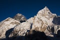 Sunset view of Everest from Kala Pattar. Royalty Free Stock Photo