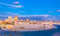 Sunset view of Fort Saint Jean at Marseille, France Royalty Free Stock Photo