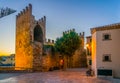 Sunset view of fortification of Alcudia town at Mallorca, Spain Royalty Free Stock Photo