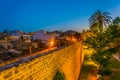 Sunset view of fortification of Alcudia town at Mallorca, Spain Royalty Free Stock Photo