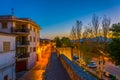 Sunset view of fortification of Alcudia town at Mallorca, Spain Royalty Free Stock Photo