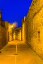 Sunset view of fortification of Alcudia town at Mallorca, Spain