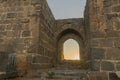 Sunset view of the gate of the crusader Belvoir Fortress Royalty Free Stock Photo