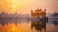 sunset view of golden temple in Amritsar