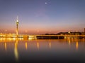 Sunset view of the Governador Nobre de Carvalho Bridge Royalty Free Stock Photo