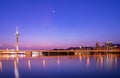 Sunset view of the Governador Nobre de Carvalho Bridge Royalty Free Stock Photo