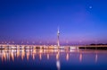 Sunset view of the Governador Nobre de Carvalho Bridge Royalty Free Stock Photo