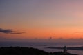 Sunset view of greek city of Argostoli at Kefalonia island in Greece Royalty Free Stock Photo