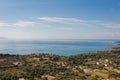 Sunset view of greek city of Argostoli at Kefalonia island in Greece