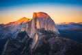 Sunset View of Half Dome from Glacier Point in Yosemite Nationa Royalty Free Stock Photo