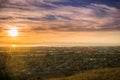 Sunset view of Hayward and Union City Royalty Free Stock Photo